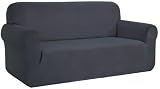 SAMSTEX 3 Seater Stretch Sofa Cover Grey Soft Non-Slip Machine Washable view 8