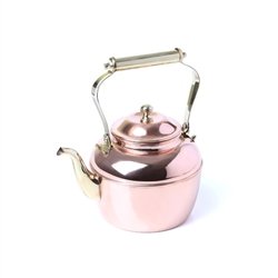 2.5-quart Solid Copper Tea Kettle with Brass Handle For Use On All Gas And Electric Stoves.