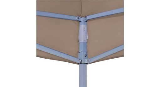 Partyzelt-Dach 3x3 m Taupe 270 g/m² Gartenbauten Pavillon-Rahmen Dächer für Pavillions stabil – Bild 6