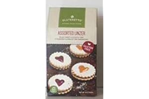 Gluten Free - Glutenetto Artisanal Italian Cookies - Assorted Linzer - Mildly sweet & slightly tart Strawberry & Apricot Jam Sandwiches