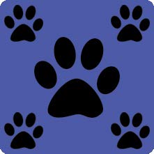 Blue with Charcoal Multi-Paws