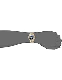Bulova - Reloj de cuarzo para hombre con correa de acero inoxidable de dos tipos, cristal Swarovski, 22 (modelo: 98C128