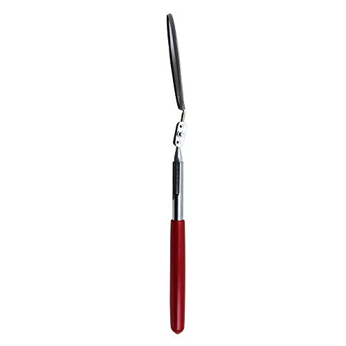 Ullman S-2 Circular Telescoping Mirror with Heavy Duty Vinyl Grip, 3-1/4" Diameter, 11" to 15" Extended Handle Length