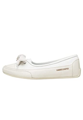 Candice Cooper Candy Bow-Ballerine in Pelle plongé e Pelle tamponata, Bianco 41