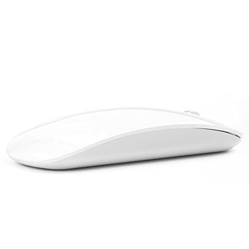 Uiosmuph U30 Bluetooth Mouse, Three Modes Wireless Mouse (BT5.1+ BT5.1+ USB) Bluetooth Silent Rechargeable Portable Mouse for Mac/Computer/Android, White
