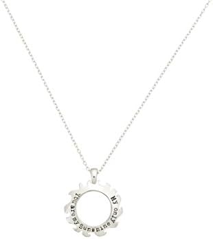Silver Tone "You Are My Sunshine My Only Sunshine" Pendant Statement Necklace