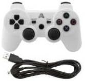 PS3 White Wireless Rechargeable Bluetooth Controller