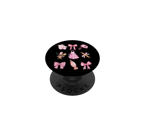 Cute Baking Pink Bow Y2k aesthetic Pink Coquette Girly Baker PopSockets Adhesiv…