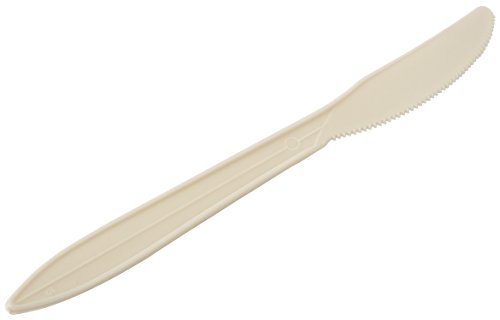 Brheez Eco Friendly Disposable KNIVES - 6 inch - Made From Plant Based Cornstarch - Medium Weight - Excellent Alternative to Plastic - 250 6" Ivory Knives - Thumbnail 4