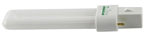 Sylvania 20327 (6-Pack) CF7DS/827/ECO 7-Watt Single Tube Compact Fluorescent Light Bulb, 2700K, 344 Lumens, 80 CRI, T4 Shape, G23 Bi-Pin Base