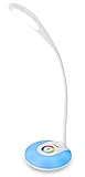 Color LED Desk Lamp, Rixow Wireless Eye-Protection Reading Lamp, Touch Control, 3 Level Brightness Adjustable, 256 Colors Changing, USB 5V/0.5A Charging Port, Rechargeable 1000mAh Li-on Battery, White