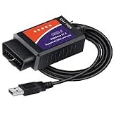 OBD2 to USB Cable Diagnostic Tool OBD2 Code Reader Scanner USB Interface OBD to USB Adapter OBD2 Connector OBDII Scan Automotive for GM Chevy Ford Toyota Honda Car SUV Pickup for Laptop