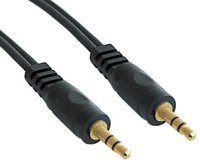 World of Data - 3.5mm Jack Cable - / 24k Gold Plated/Audio/Stereo/Male to Male / 10m Length/BLACK Coloured