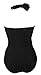 COCOSHIP 50s Solid Black Elegant Retro Vintage One Piece Swimwear Swimsuits 2XL(US10)