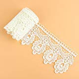 Yontree Floral Venise Lace Applique Sewing Trim Bridal Wedding Applique White 2 yards