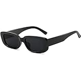 YAMEIZE Retro Metal Small Frame Rectangle Sunglasses For Women Men - View #5