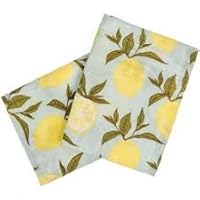 Milkbarn Organic Cotton Burp Cloths (2 pack) (Blue lemon), 23"x23"