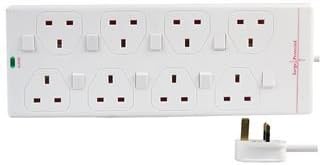 Pro Elec 8 Gang 10m Individually Switched and Surge Protected in White - Image 3