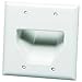 2-Pack Outlet Recessed Double Gang Internal Management Recessed Audio Video Cable Outlet Organizer Pass Through Plate White (2 Pack)