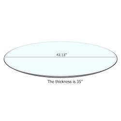 Btikita 42" Tempered Glass Table Top Round