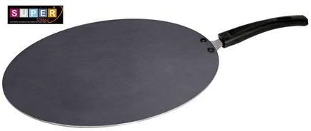 Super Classic 3mm Aluminium Non-Stick Coating Flat Dosa Tawa, 33cm, Grey Color