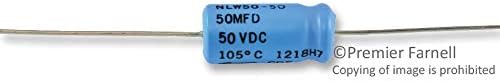 Cornell Dubilier Aluminum Electrolytic Capacitor 50Uf, 50V, 75, -10%, Axial - NLW50-50