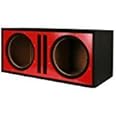 Absolute USA PDEB10R Dual 10-Inch, 3/4-Inch MDF Twin Port Subwoofer Enclosure with Red High Gloss Face Board