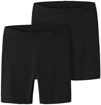 Nkfvivian 2P Solid Short Legging Noos, Pantaloncini Bambine e ragazze, Nero (Black), 134-140