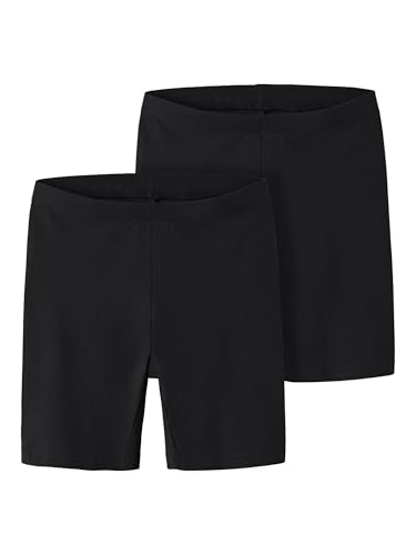 Nkfvivian 2P Solid Short Legging Noos, Pantaloncini Bambine e ragazze, Nero (Black), 134-140