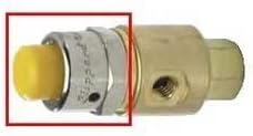 Clippard PC-2R-BC Captivated Push Button, Valve Stem Diameter 3/16", Black Chrome (Yellow Shown), Red