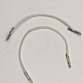 White Elasticated Treasury Tag 100mm Silver Metal End Fastening (50x)