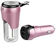 Car Diffusser Essential Oils Aromatherapy Humidifier with Car Charger(Pink), 50ml Capacity USB Port for Vehicle Bedroom Office Travel-Humee