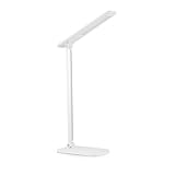 TaoTronics LED Desk Lamp, Dimmable LED Table Lamp, Bedside Lamp, Cool White Reading Light, Eye-caring Book Light (3-Level Dimmer, Touch-Sensitive Control, Night Light, 6W, Glossy White)