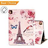 iPad 9.7 2017, New iPad 9.7 2018, iPad Air 2, iPad Air 1 Universal Case, Eiffel Tower Pink Stand Case with Smart Auto Sleep/Wake, Apple iPad 5th/6th Generation