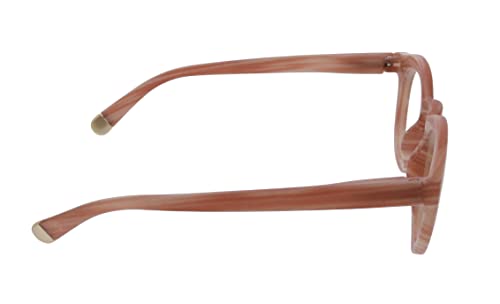 Peepers by PeeperSpecs Women\'s Stardust Round Blue Light Blocking Reading Glasses, Pink Horn, 46 + 0