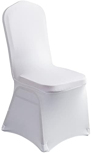 MINGYIT 10 PCS WHITE SPANDEX CHAIR COVERS BANQUET...