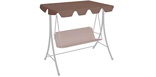 Ersatzdach für Gartenschaukel Braun 226x186 cm 270 g/m² Gartenbauten Pavillon-Rahmen Dächer für Pavillions – Bild 4
