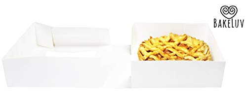 BakeLuv White Bakery Boxes with Window 8x8x2.5 inches | 25 Pack | Auto-Popup | Thick & Sturdy 350 GSM | Cookie Boxes with Window Bakery Boxes for Cookies, Cake Boxes, Donut Boxes, Pastry Boxes - Thumbnail 3