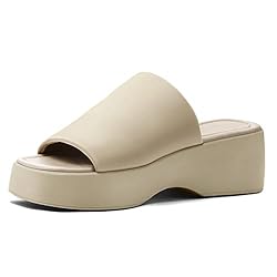 mysoft Women's Wedge Platform Sandals Open Toe Slip