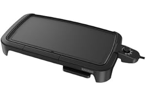 BLACK+DECKER Family-Sized Electric Griddle with Warming Tray & Drip Tray, GD2051B