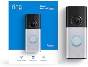 Ring Wired Doorbell Plus (Newest Model) — Retinal 2K with wide-angle video, 4x Enhanced Zoom, and Low-Light Sight, Nickel Silver