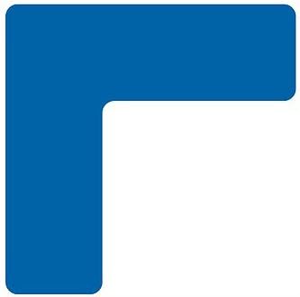 5S Location Marking Corner, 2x2x0.75” Durable L Shaped Floor Sticker - by Graphical Warehouse – Vibrant Colors, Rounded Corners, (25 Pack) Blue