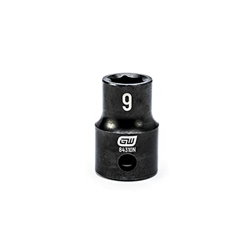 Clé 84310 N 3/20,3 cm Drive 6 points Standard Impact métrique Socket 9 mm, Noir