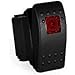 Contura II Carling Rocker Switch - Illuminated Red - V1D1, SPST, 3 terminals, Sealed, Waterproof, dusproof (Red)