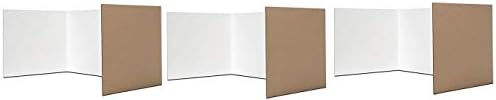 Flipside Products Corrugated Study Carrels, 12" x 48", White, Pack of 24 (60005) (Тhrее Pаck)
