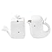 What On Earth White Whale Creamer & Sugar Set - Dolomite Cream Pitcher & Sugar Bowl