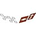 Corvette Accessories Unlimited C5 Corvette Steering Wheel Cross Flag Decal Red/White (10 Individual Decal Pieces)