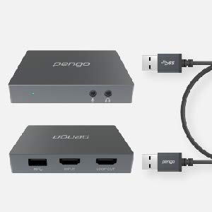 Pengo 4K HDMI Pass-Through Grabber, Game Capture Card at 1080p @60, No Driver, USB 3.0 UVC Works with Win, Mac OSX, min to no Latency, Livestream for Xbox One, PS4 (no HDCP), Switch (Aluminum) Pengo 4K HDMI Pass-Through Grabber, Game Capture Card at 1080p @60, No Driver, USB 3.0 UVC Works with Win, Mac OSX, min to no Latency, Livestream for Xbox One, PS4 (no HDCP), Switch (Aluminum)