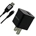 Samsung OEM 1.0A Original Home Wall AC Travel Charger Adapter and USB 2.0 Data Sync Connect Transfer Charge Cable - Non-Retail Packaging - Black
