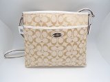 Coach 12CM Signature File Bag - Light Khaki/Chalk